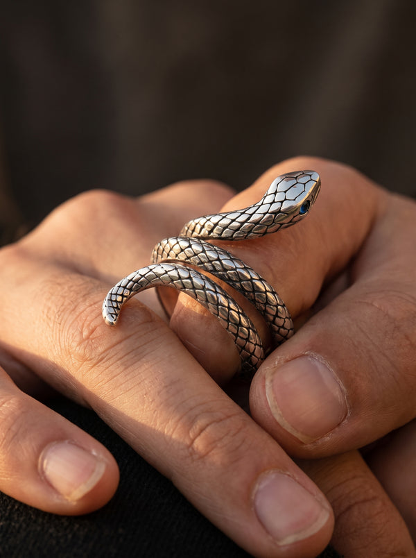 Bague Serpent Rétro en acier inoxydable - acier inoxydable / 1 / Ajustable