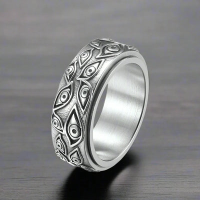 Bague Anti Stress Homme ŒIL GRAVÉ