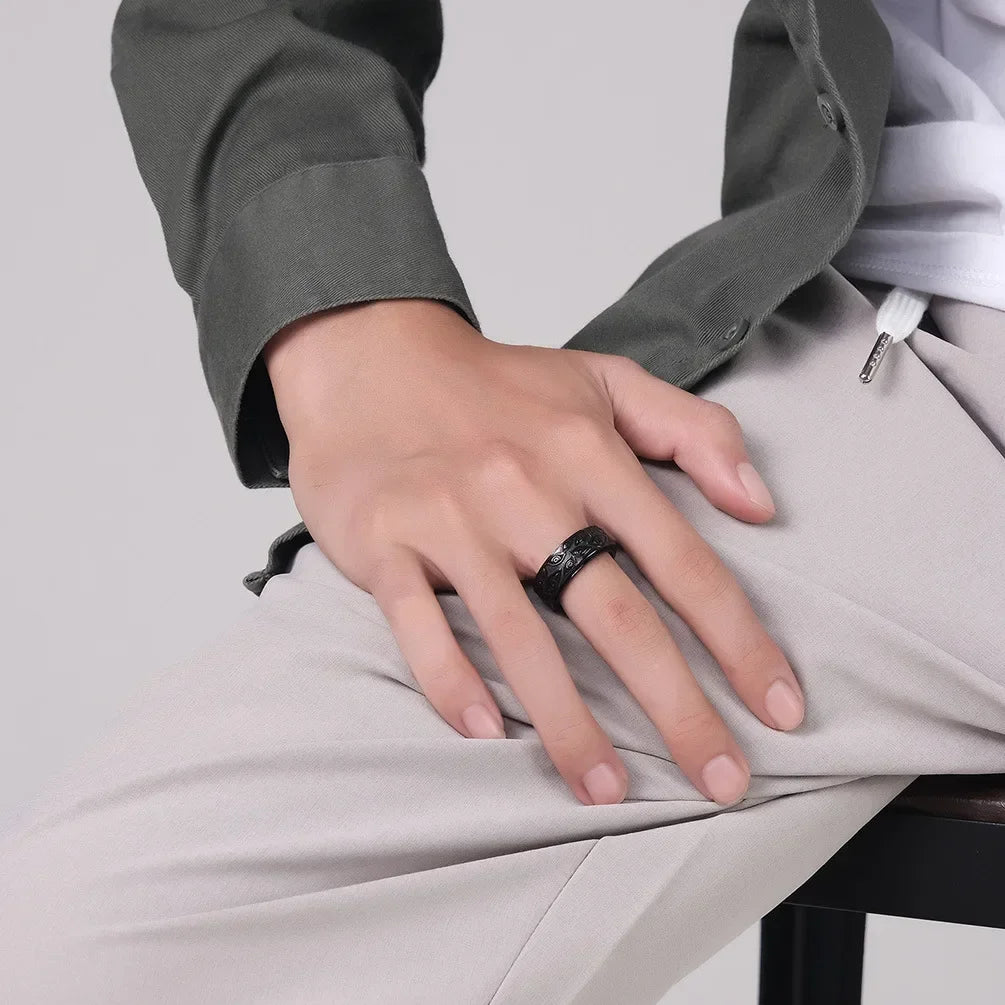 Bague Acier Oeil Vintage