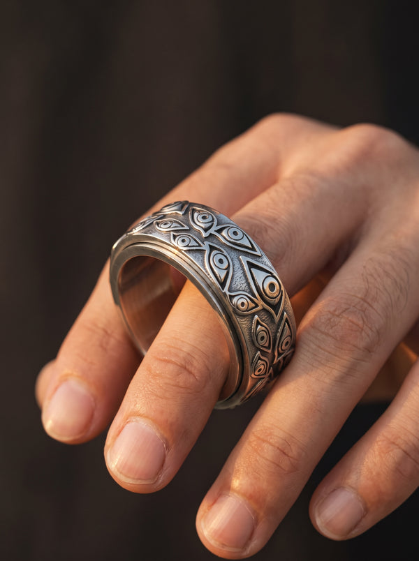Bague Acier Oeil Vintage