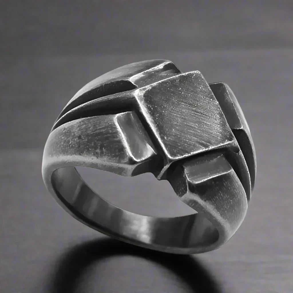 Bague Biker Homme METAL GRIS