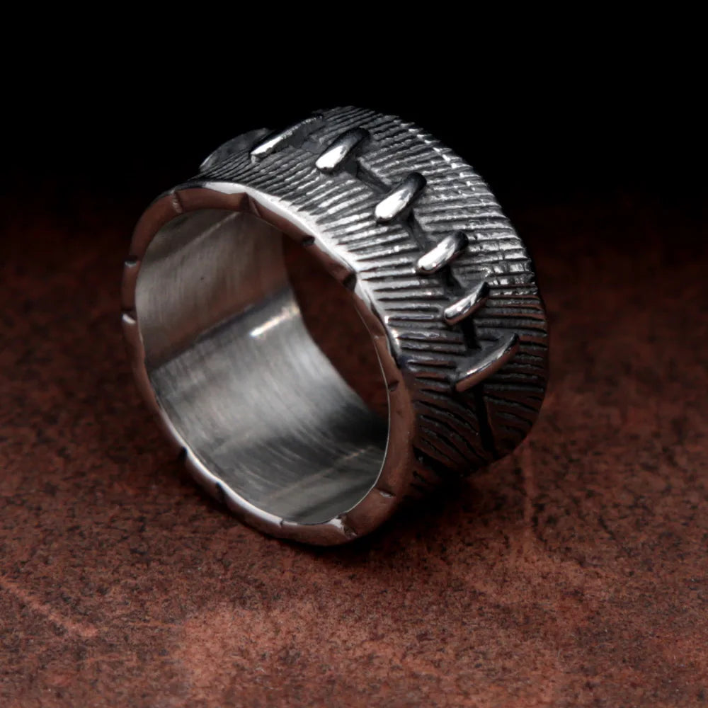 Bague Biker Homme MÉTAL TEXTURÉ
