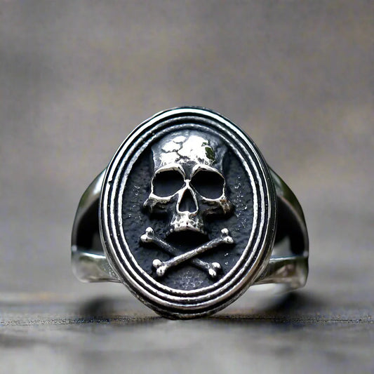 Men’s 316L stainless steel rings Vintage High Polished Vampire Skull Biker Rocker Ring Boy Heavy Metal Gothic jewelry