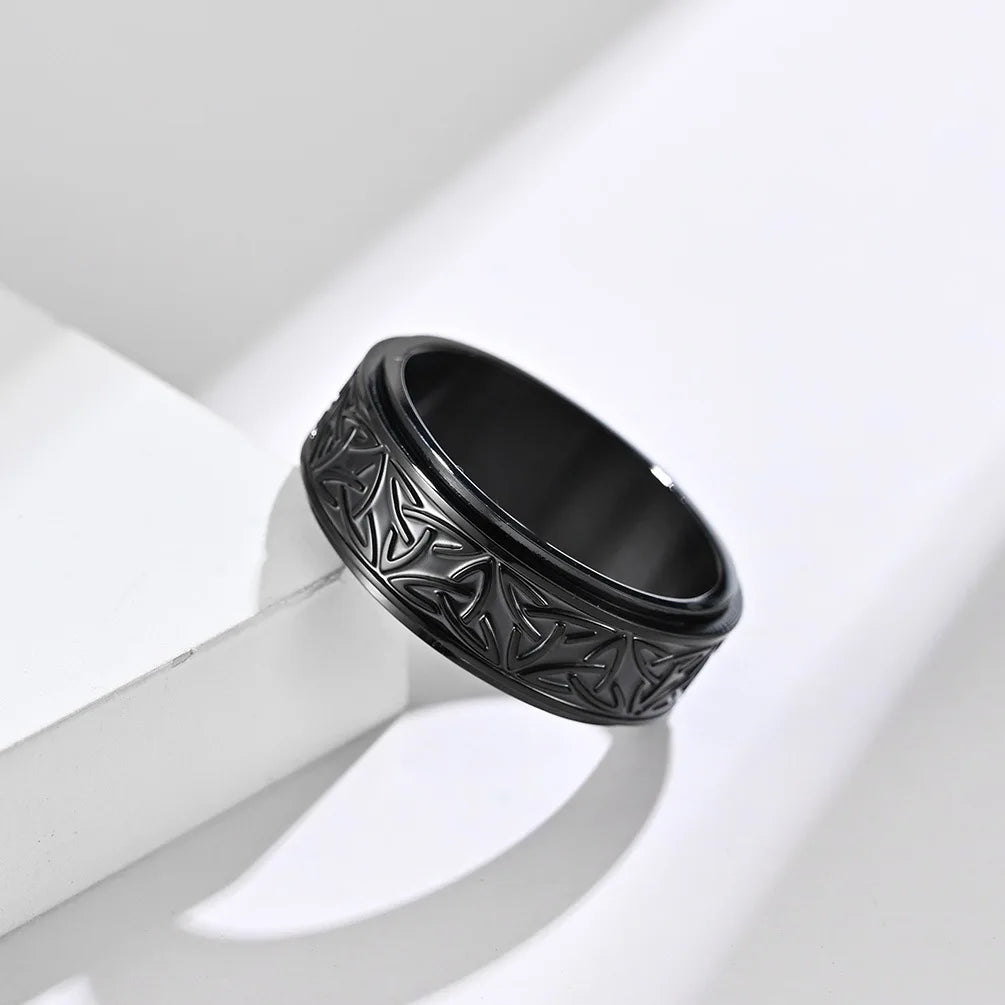 Bague Celtique Anneau Noir Tressé