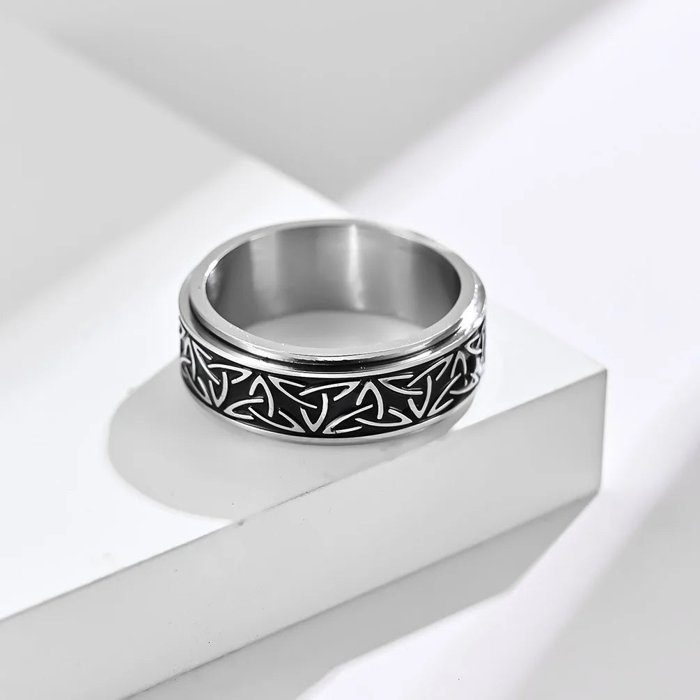 Bague Celtique Anneau Noir Tressé