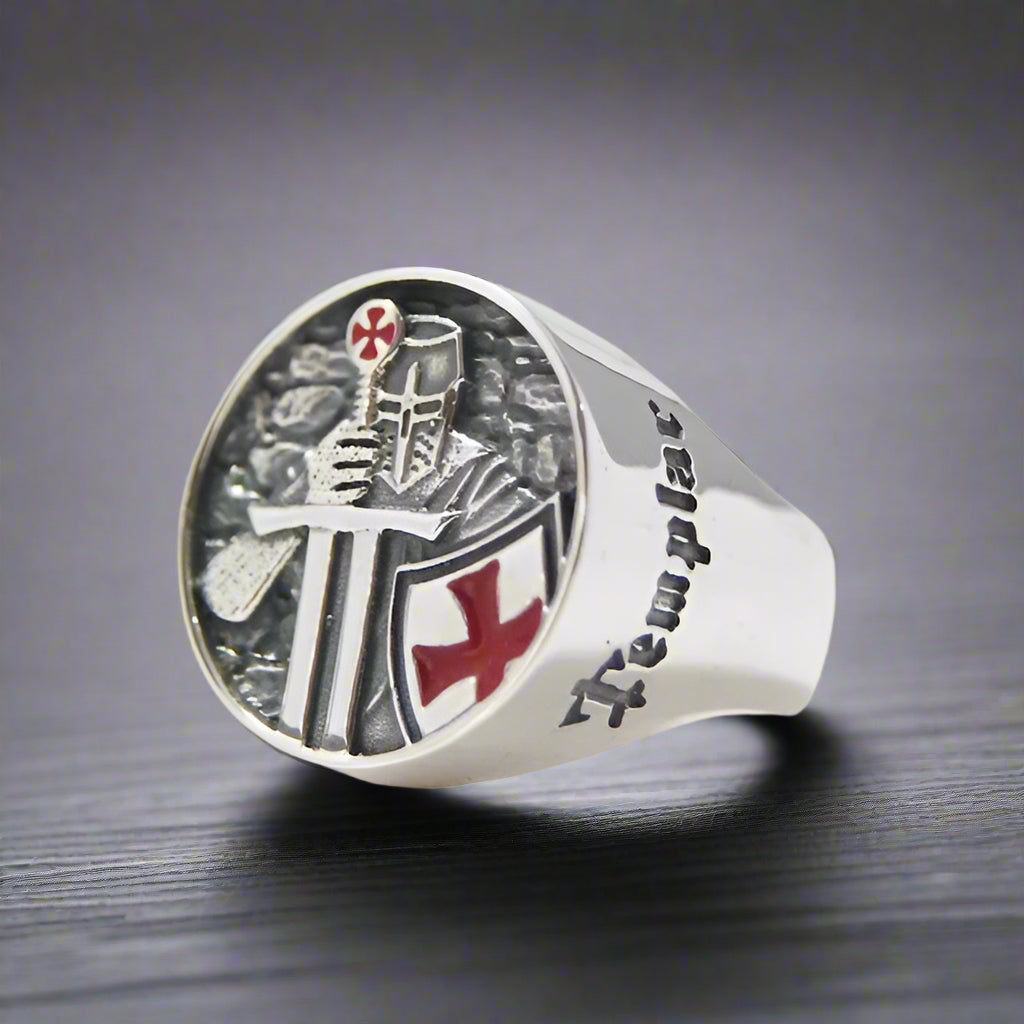 Bague Chevalier Templier Acier Inoxydable