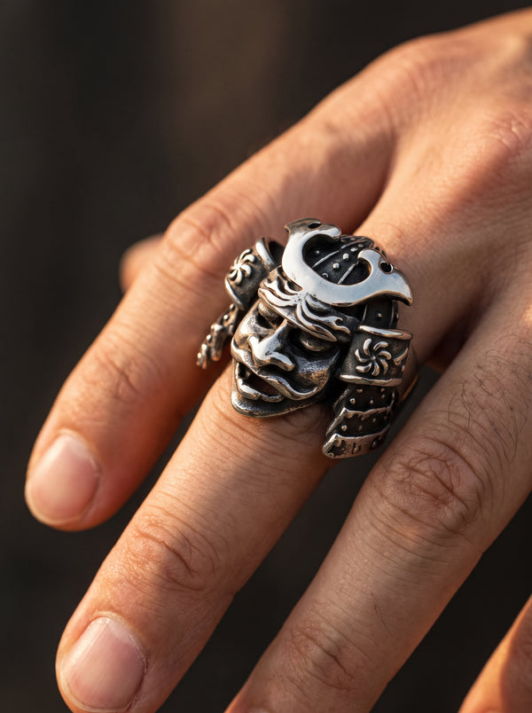 Bague en Acier Inoxydable CASQUE DE SAMOURAÏ