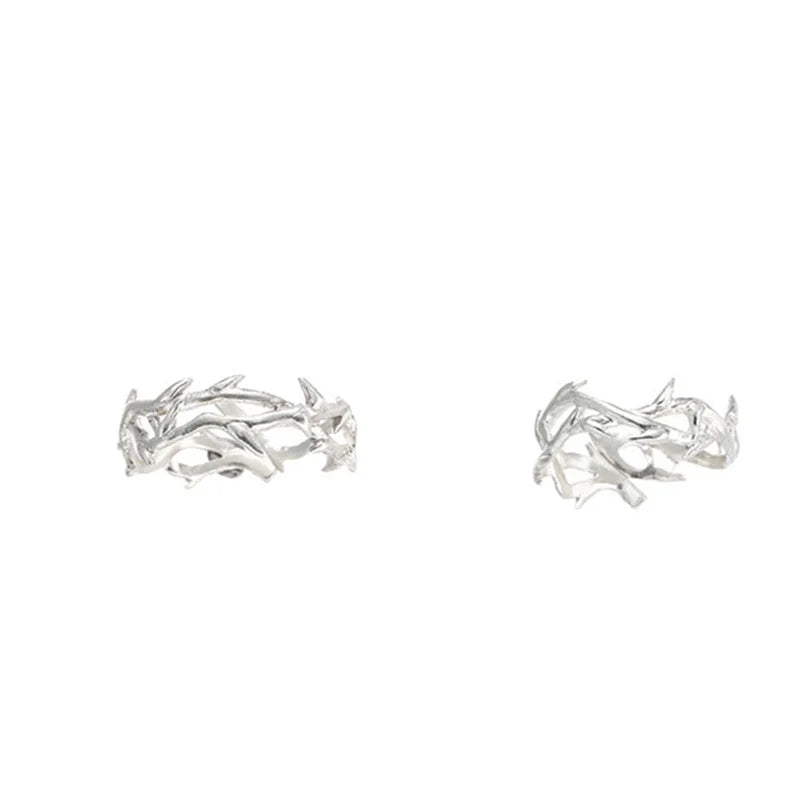 Personality Hollow Branches Ring Adjustable Men Index Finger Accessories Trendy 925 Sterling Silver Ring Male Jewelry