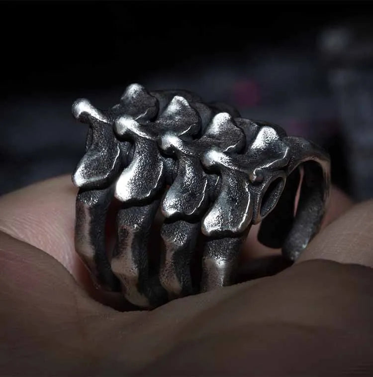 Bague Acier Colonne Vertebrale