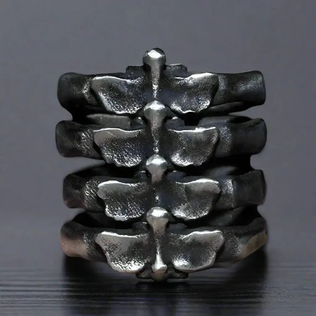 Bague Acier Colonne Vertebrale