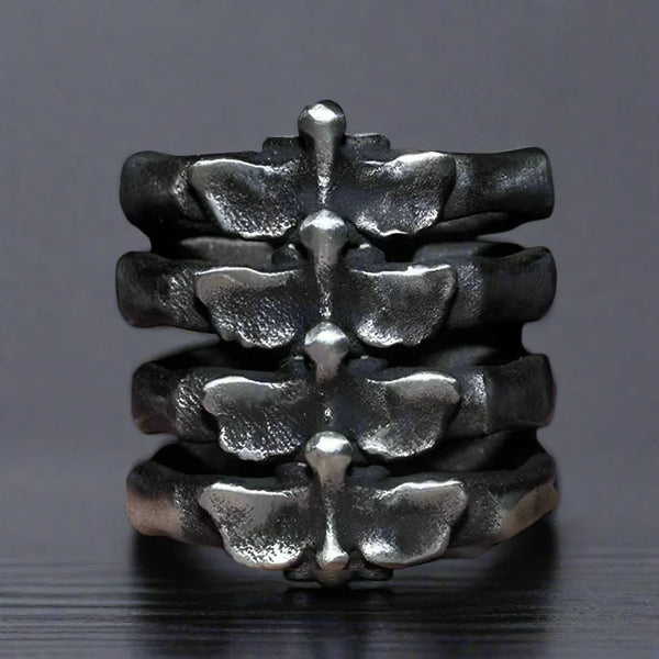 Bague Acier Colonne Vertebrale