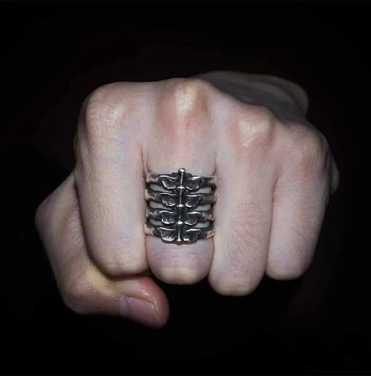 Bague Gothique Homme Acier COLONNE OSCILLANTE
