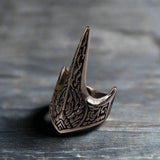 Bague Gothique Pointue Alliage - Argent Antique / Ajustable