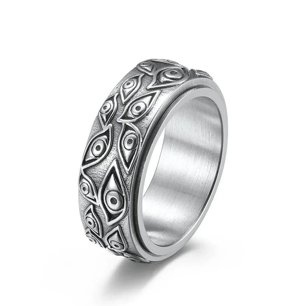 Bague Acier Oeil Vintage - 14 / Argentée