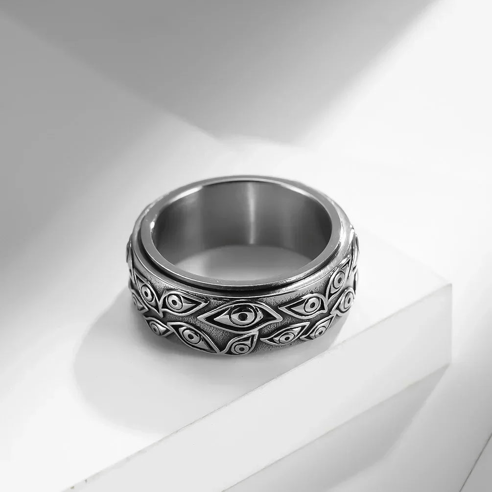 Bague Acier Oeil Vintage