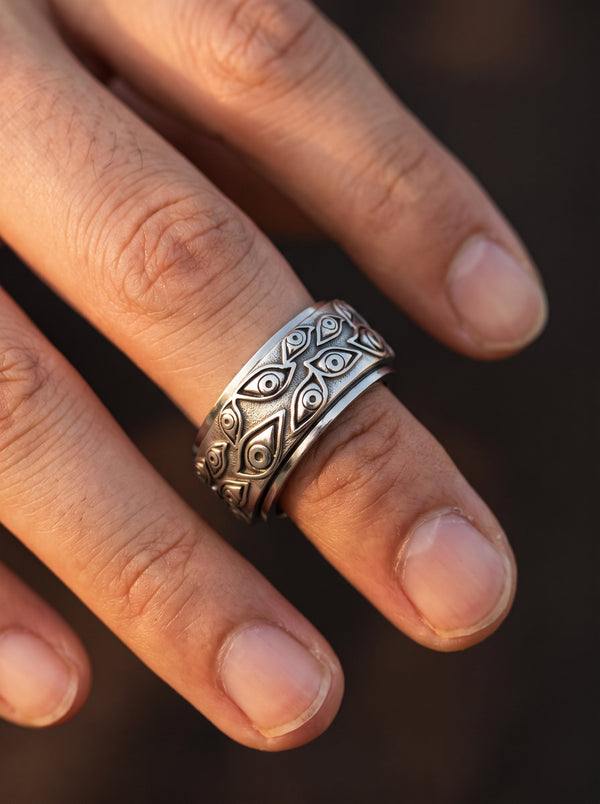 Bague Acier Oeil Vintage