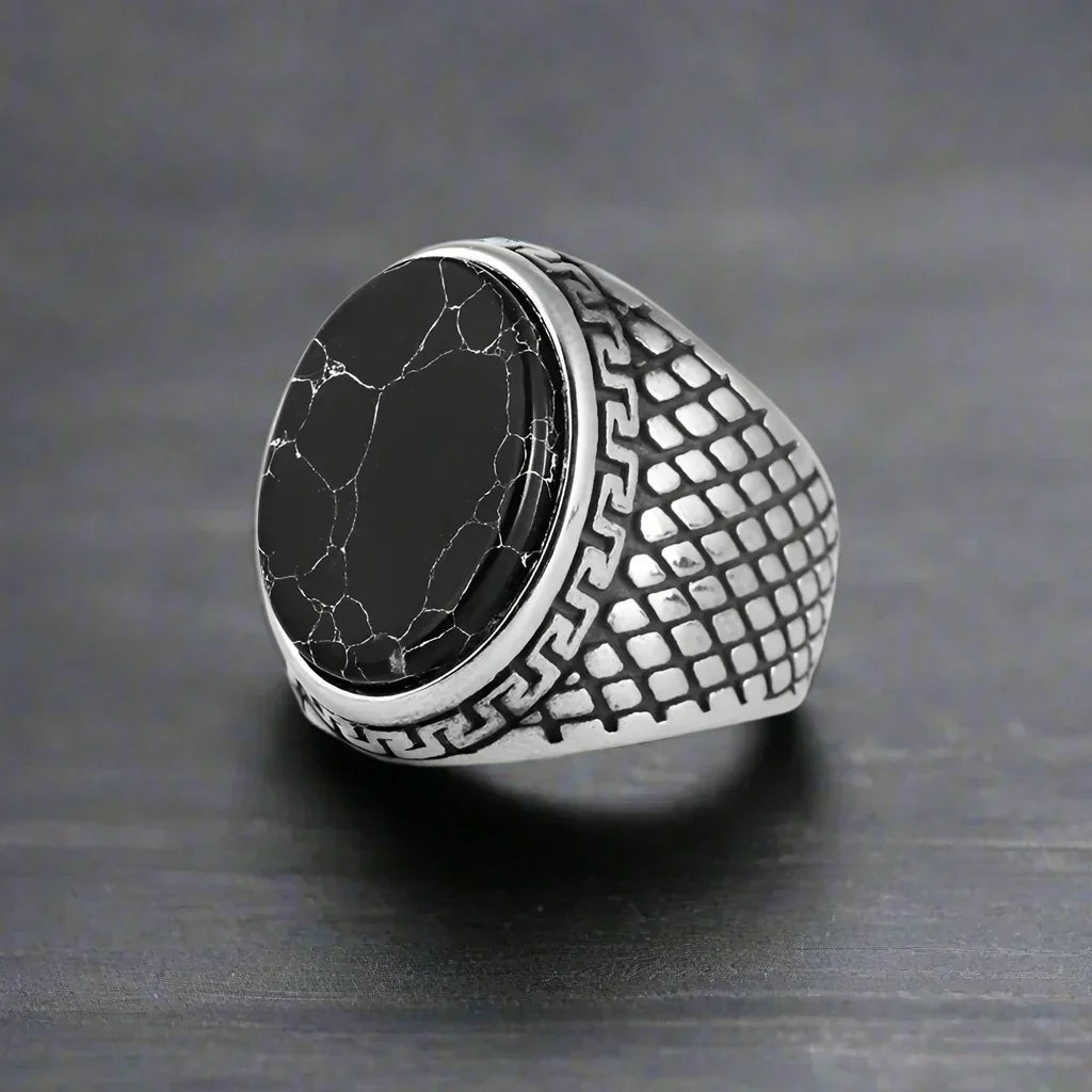 Bague Gothique Homme NOIRE POLIE