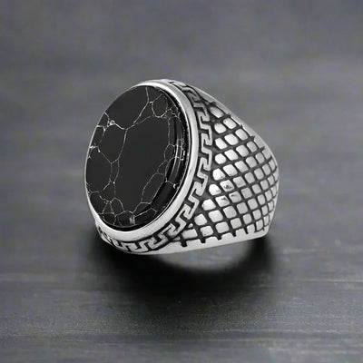 Bague Gothique Homme NOIRE POLIE