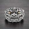 Bague Homme Style Japonais CHIEN GARDIEN MYTHIQUE - Ajustable