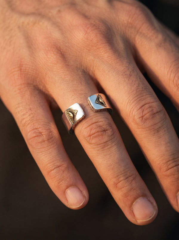 Adjustable Ring Men illuminati minimalist - resizable / S0067