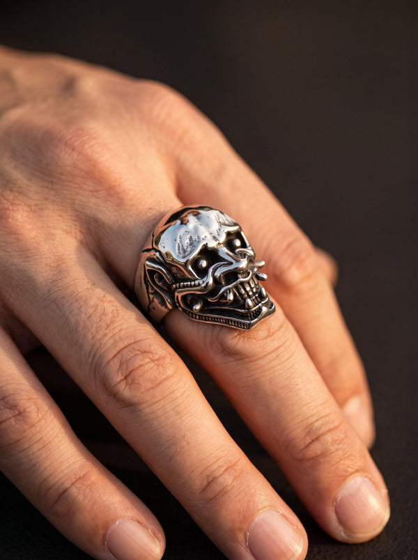 Bague MASQUE SAMOURAI en ACIER