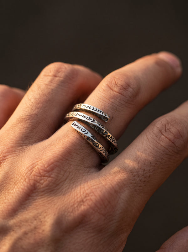 Adjustable Ring Men Peace Hippie Vintage Weed Heart - resizable / S0158