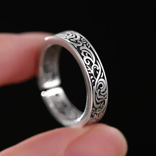 Adjustable Ring Men Vintage Minimalist - resizable / S0134