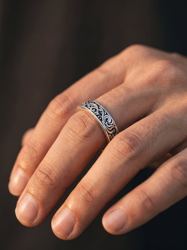 Adjustable Ring Men Vintage Minimalist - resizable / S0134