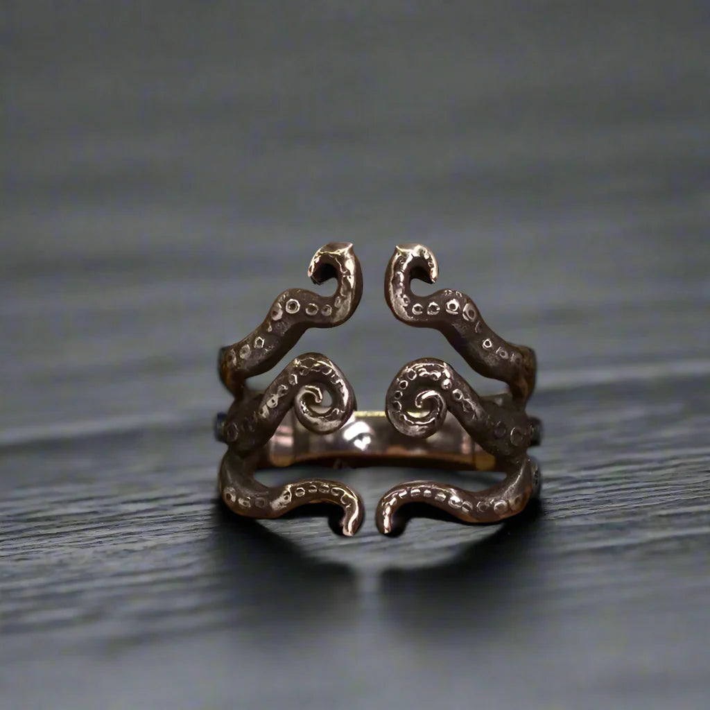 Adjustable Ring Men Octopus Tentacle Pirate - resizable / S0002