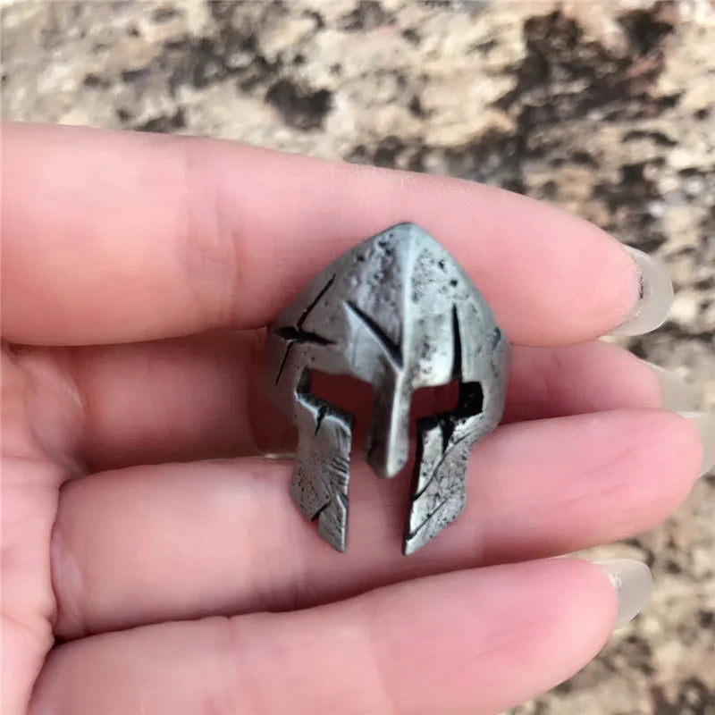 Retro Warrior Ring Spartan Mask Ring Men Open Ring