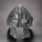 Retro Warrior Ring Spartan Mask Ring Men Open Ring - resizable / Ancient silver