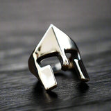 Stainless Steel Men Ring Ancient Warrior Roman Epic Helmet Gladiator - BR8-338 / 8