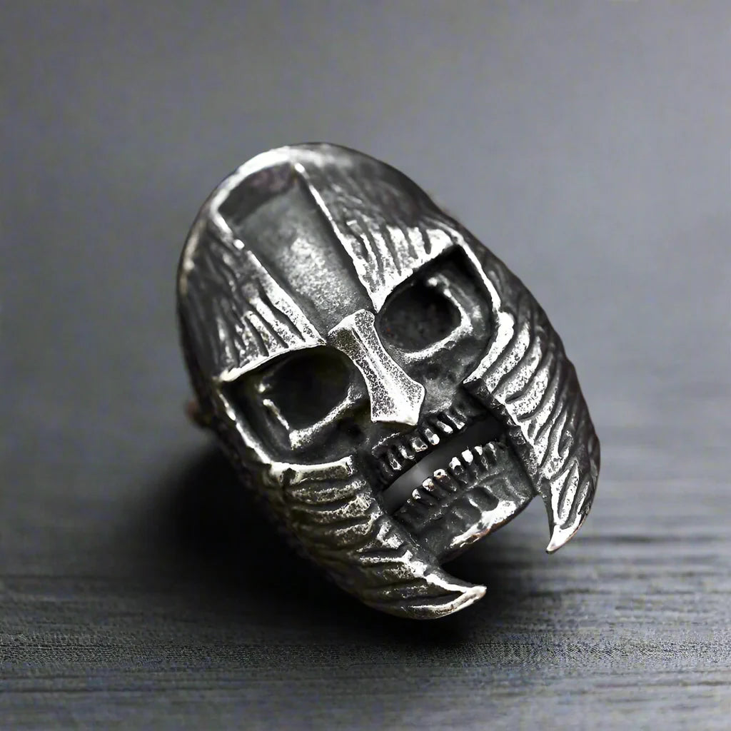 Stainless Steel Men Ring Ancient Warrior Roman Skull - BR8-1314 / 7