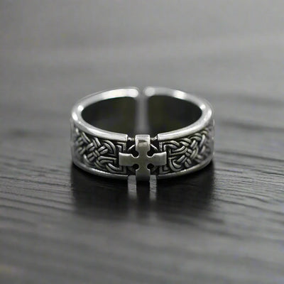 Bague Templier Homme CROIX ARGENT