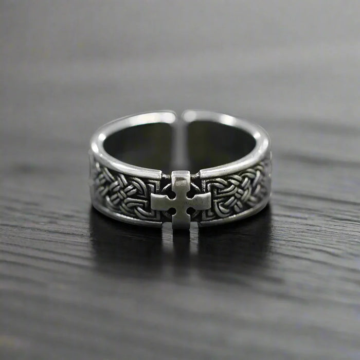 Bague Templier Homme CROIX Acier Inoxydable