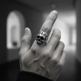 Bague TÊTE DE MORT CERVEAU en Acier