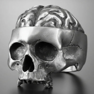 Bague TÊTE DE MORT CERVEAU en Acier