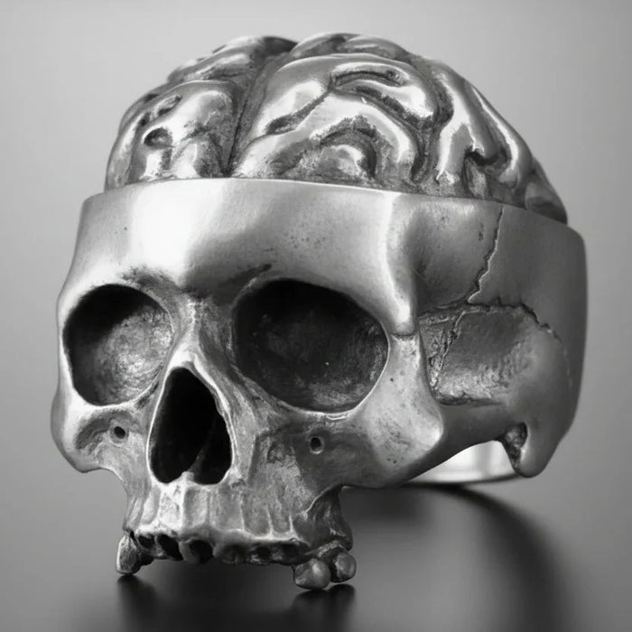 Bague TÊTE DE MORT CERVEAU en Acier