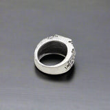 Unique Domineering Stainless Steel Heavy Sugar Skull Ring Mens Punk Rock Biker Jewelry