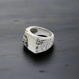 Unique Domineering Stainless Steel Heavy Sugar Skull Ring Mens Punk Rock Biker Jewelry