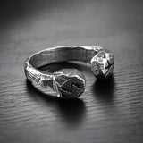 Bague Viking Runes Algiz Sowilo - Argentée / 14