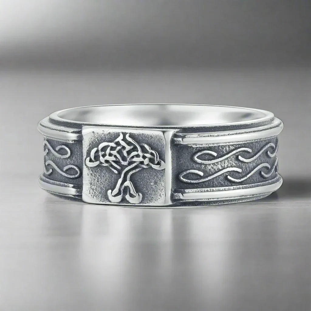 Bague Hypoallergénique Sans Nickel Bague Viking Teamer Arbre De