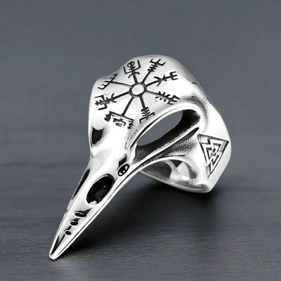 Bague Viking Homme Acier CORBEAU VIGVISIR