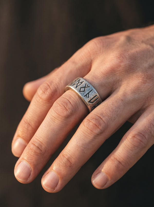 Bague Viking Rune en Acier Antique - acier inoxydable Antique / 7