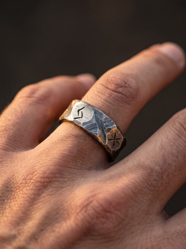 Bague Viking Acier Runes Antiques - acier inoxydable Antique / 6