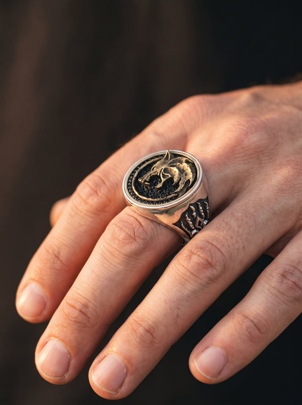 Bague Viking Griffe de Loup en Acier