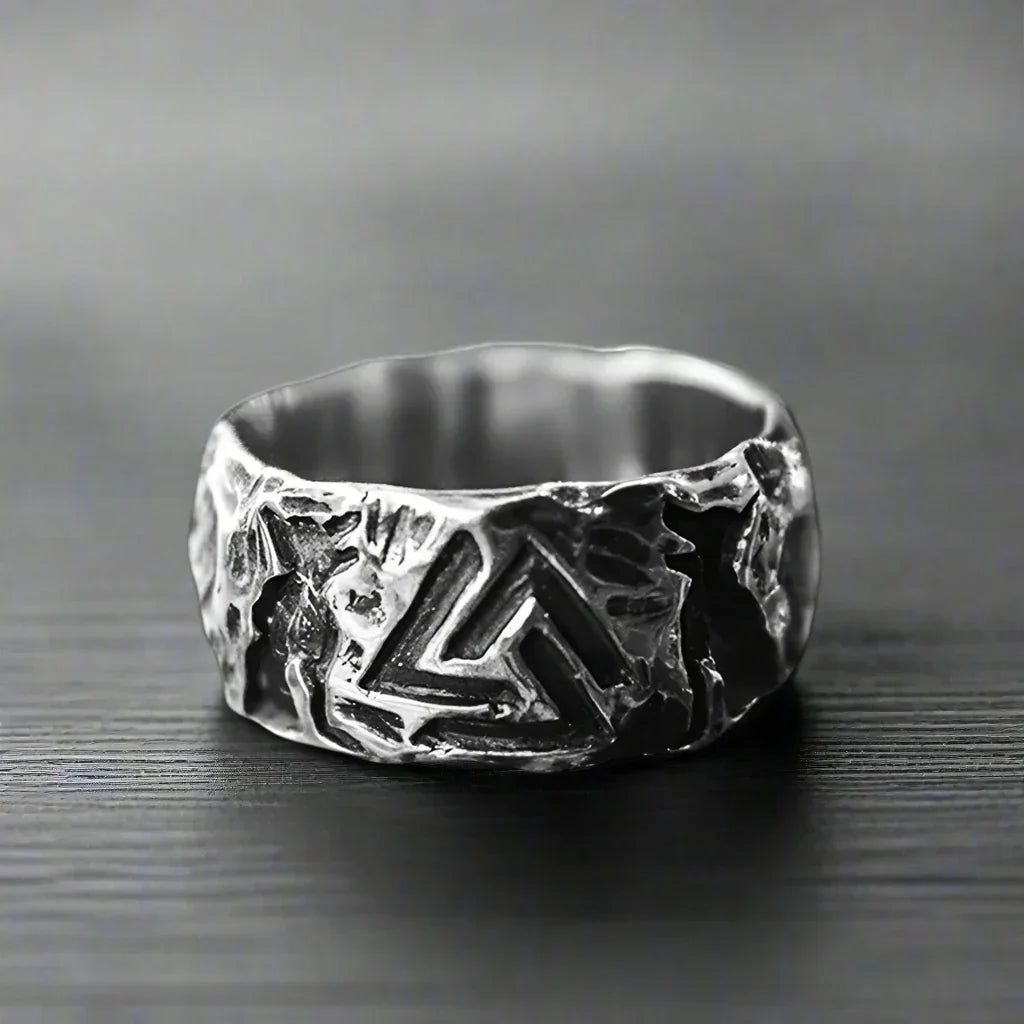Bague Viking Homme Acier GRAVURE VALKNUT