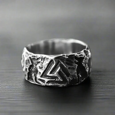 Bague Viking Homme Acier GRAVURE VALKNUT