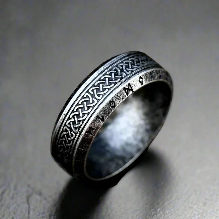 Bague Viking Homme Acier NOIRE RUNIQUE