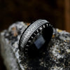 Bague Viking Runes Noire Acier - Noir / 7
